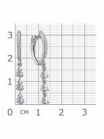 1516 Серьги с фианитом родированные серебро 925*