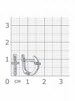 1024 Серьги с фианитом родированные серебро 925*